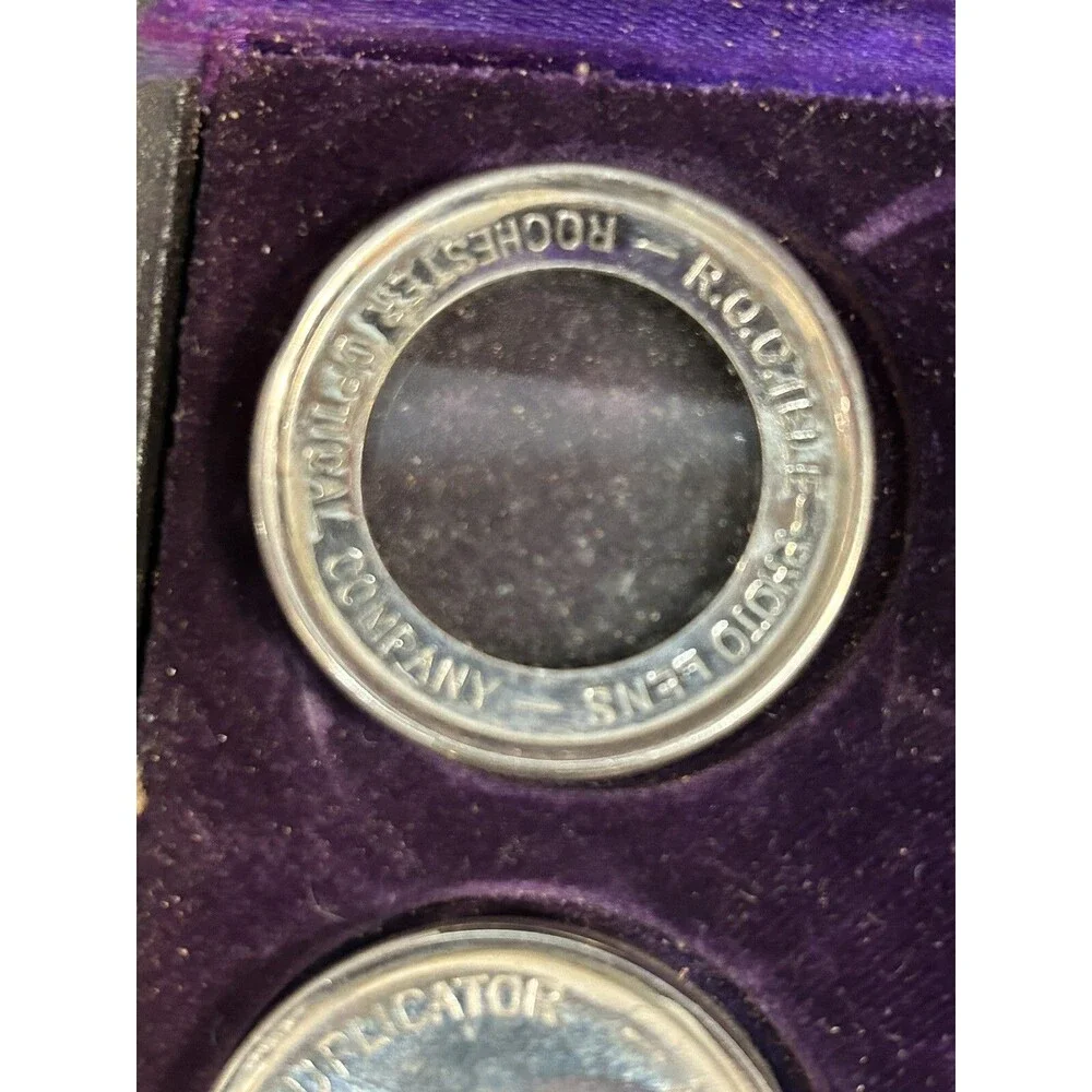 Vintage Rochester Optical Lens Kit With 6 lens in a wood box